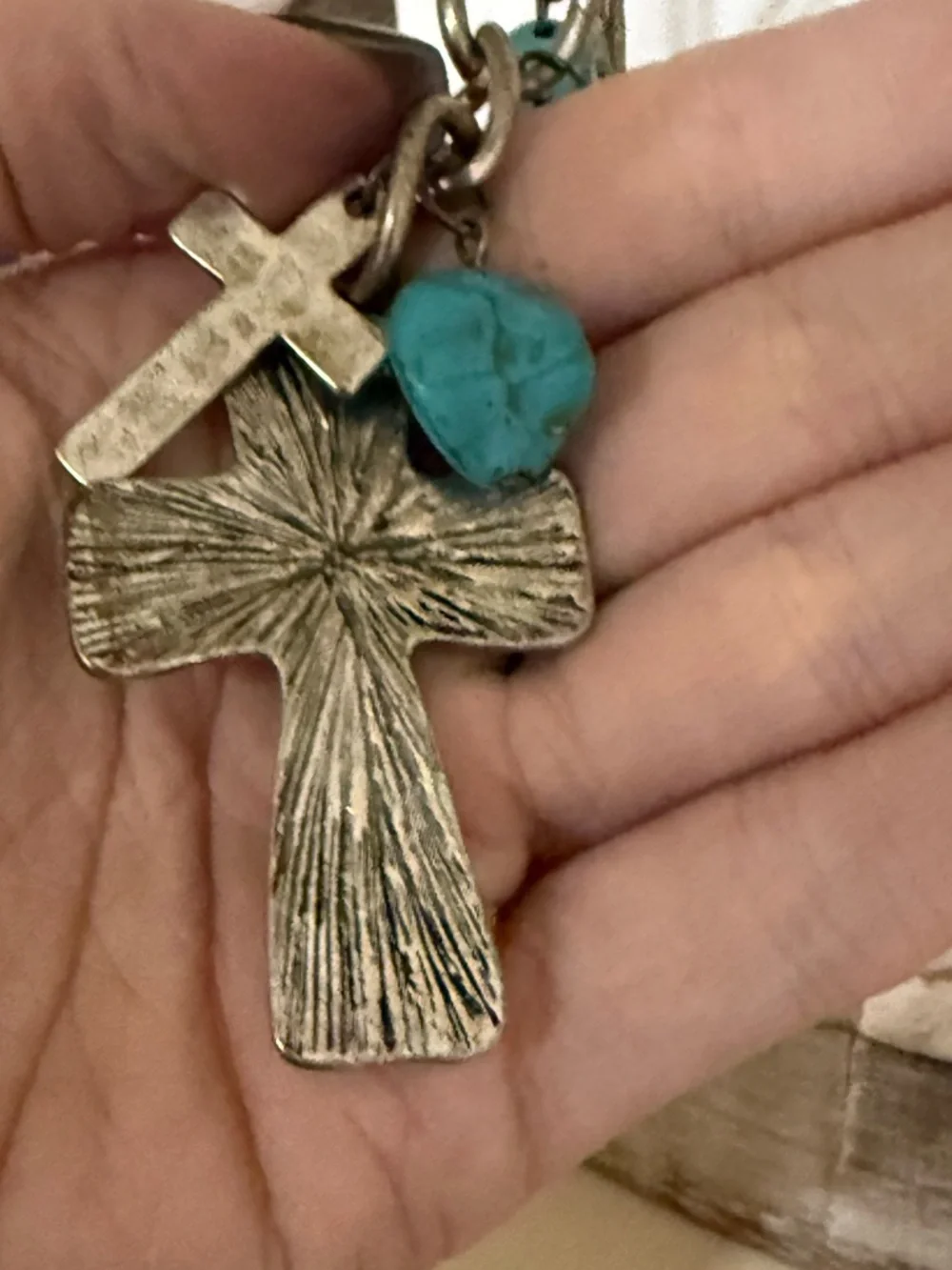 Shyanne Extra Long Multi-Layer Necklace with Long Cross Pendants